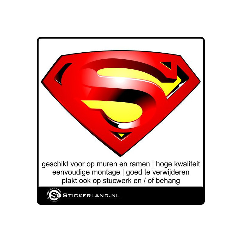 blootstelling Inconsistent Haas Superman logo muursticker (70x47cm)