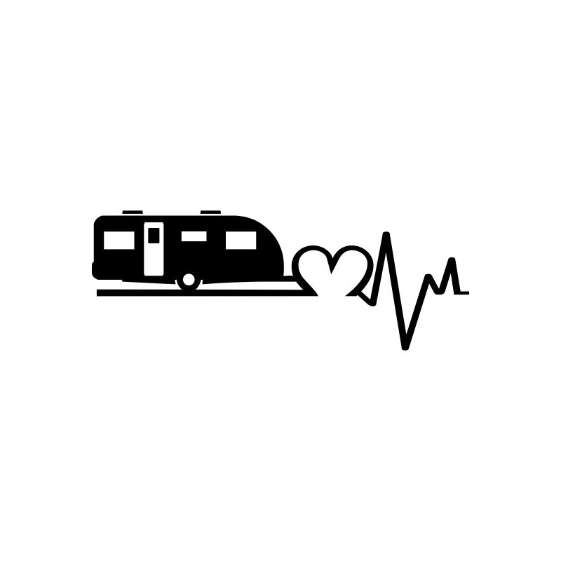 composiet Verovering realiteit Caravan sticker met hartslag