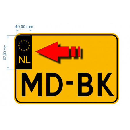 Schelden verbinding verbroken douche Motor Nummerbord sticker Euro NL zwart
